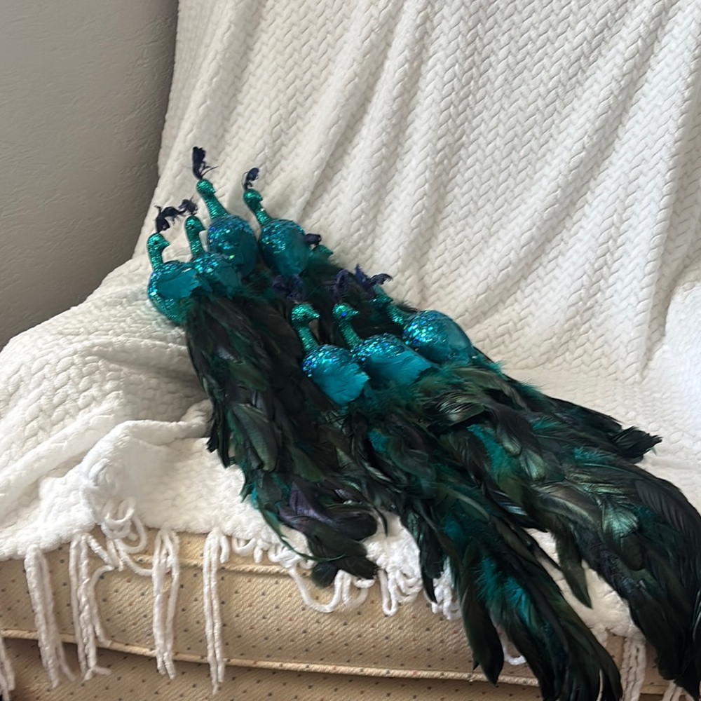 Decorative Peacock Feather Ornaments